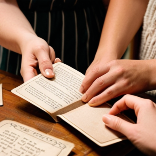 Home 13 **Prompt for "Embracing the Human Touch":**
A warm, inviting scene featuring hands holding a cherished, worn recipe card or a personal journal, with soft, ambient lighting. In the background, blurred figures are engaged in heartfelt conversation and laughter, symbolizing genuine human connection, empathy, and shared stories. The atmosphere is cozy and authentic, contrasting with sterile digital perfection. Focus on tactile details and emotional resonance.