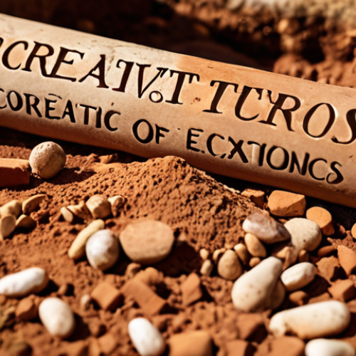 Home 8 **Prompt:** Archaeological dig revealing core values. Close-up on artifacts labeled "Creativity," "Connection," and "Making a Difference," unearthed from layers of societal expectations. Warm, earthy tones.